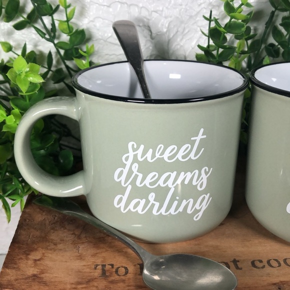 Sweet Dreams Darling Stoneware 14oz Mugs By Threshold Coffee Tea Cocoa Mugs NWT - Picture 14 of 16